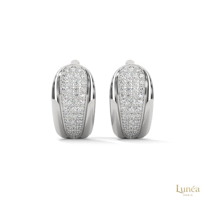 0.70 CT. Tapered Pavé Diamond Huggie Earrings