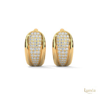 0.70 CT. Tapered Pavé Diamond Huggie Earrings
