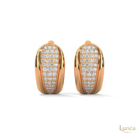 0.70 CT. Tapered Pavé Diamond Huggie Earrings