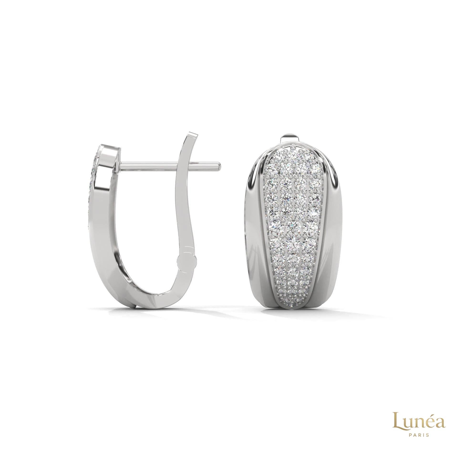 0.70 CT. Tapered Pavé Diamond Huggie Earrings
