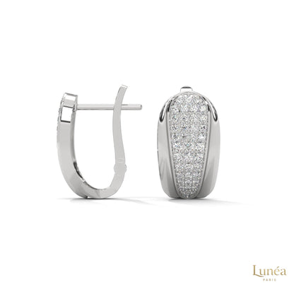0.70 CT. Tapered Pavé Diamond Huggie Earrings