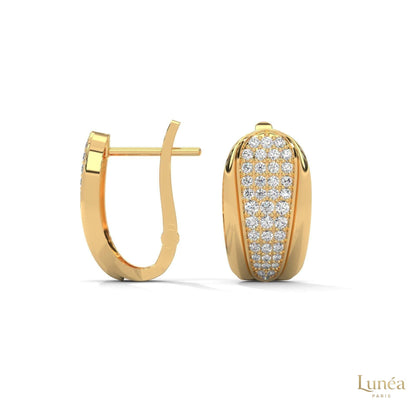 0.70 CT. Tapered Pavé Diamond Huggie Earrings