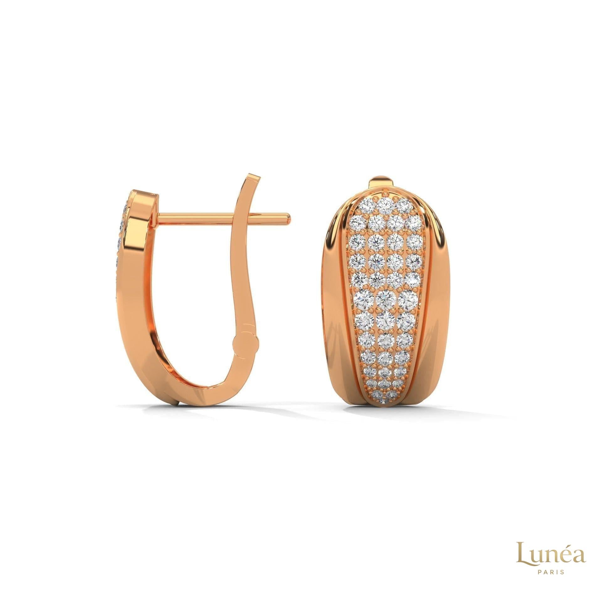 0.70 CT. Tapered Pavé Diamond Huggie Earrings
