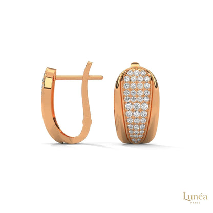 0.70 CT. Tapered Pavé Diamond Huggie Earrings