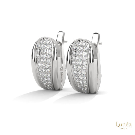 0.70 CT. Tapered Pavé Diamond Huggie Earrings