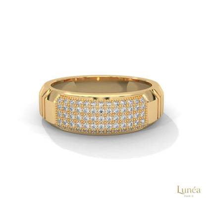 0.70 Ct. Men’s Lab Diamond Ring | Sculpted Pavé Finish