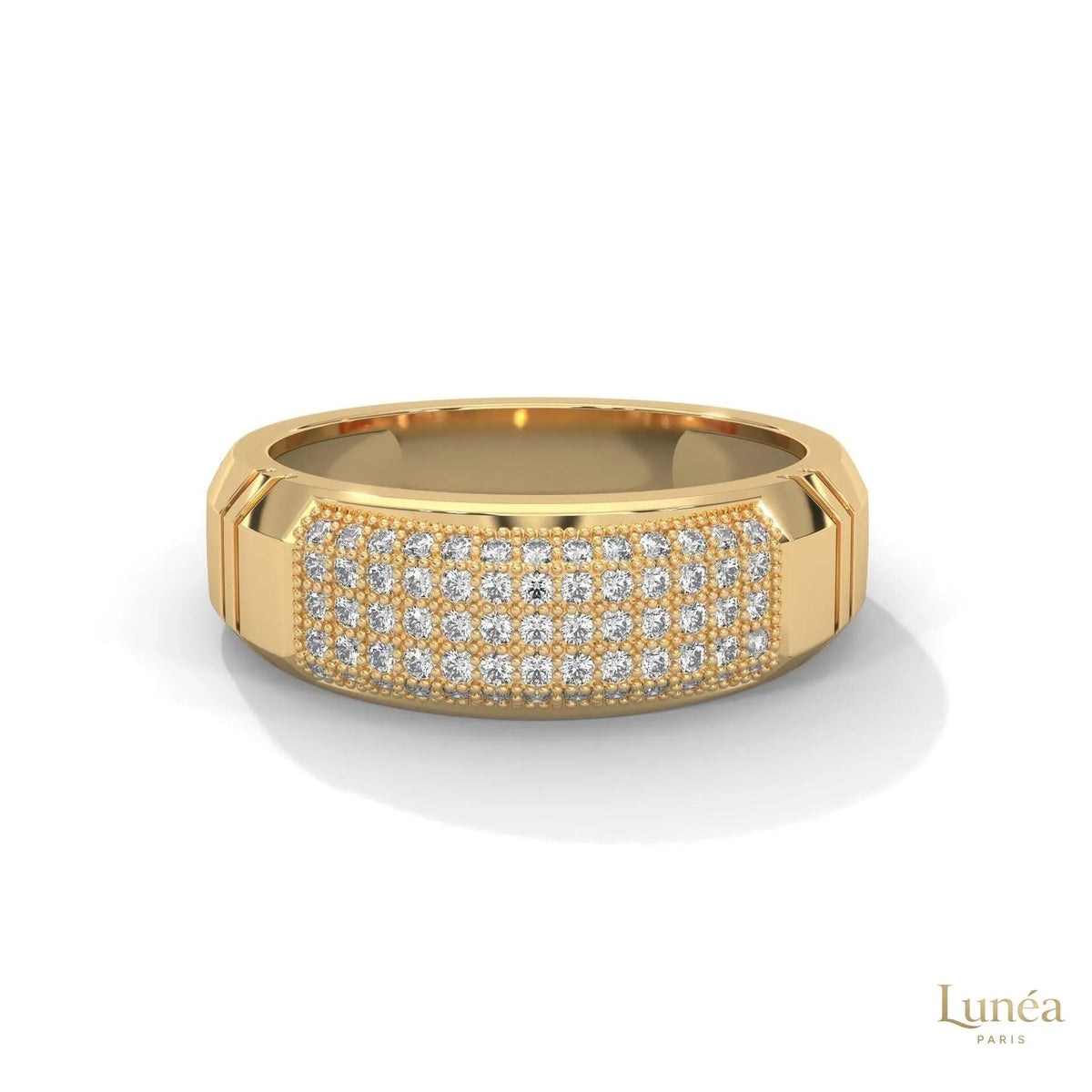 0.70 Ct. Men’s Lab Diamond Ring | Sculpted Pavé Finish