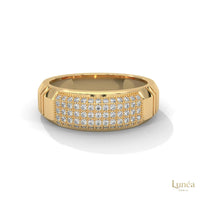 0.70 Ct. Men’s Lab Diamond Ring | Sculpted Pavé Finish
