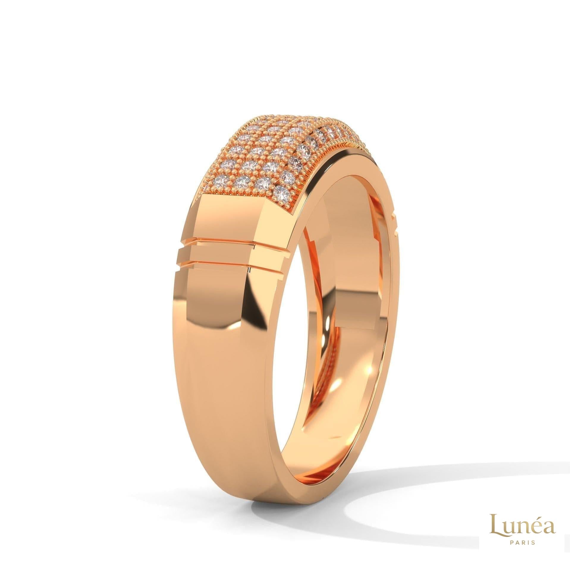 0.70 Ct. Men’s Lab Diamond Ring | Sculpted Pavé Finish