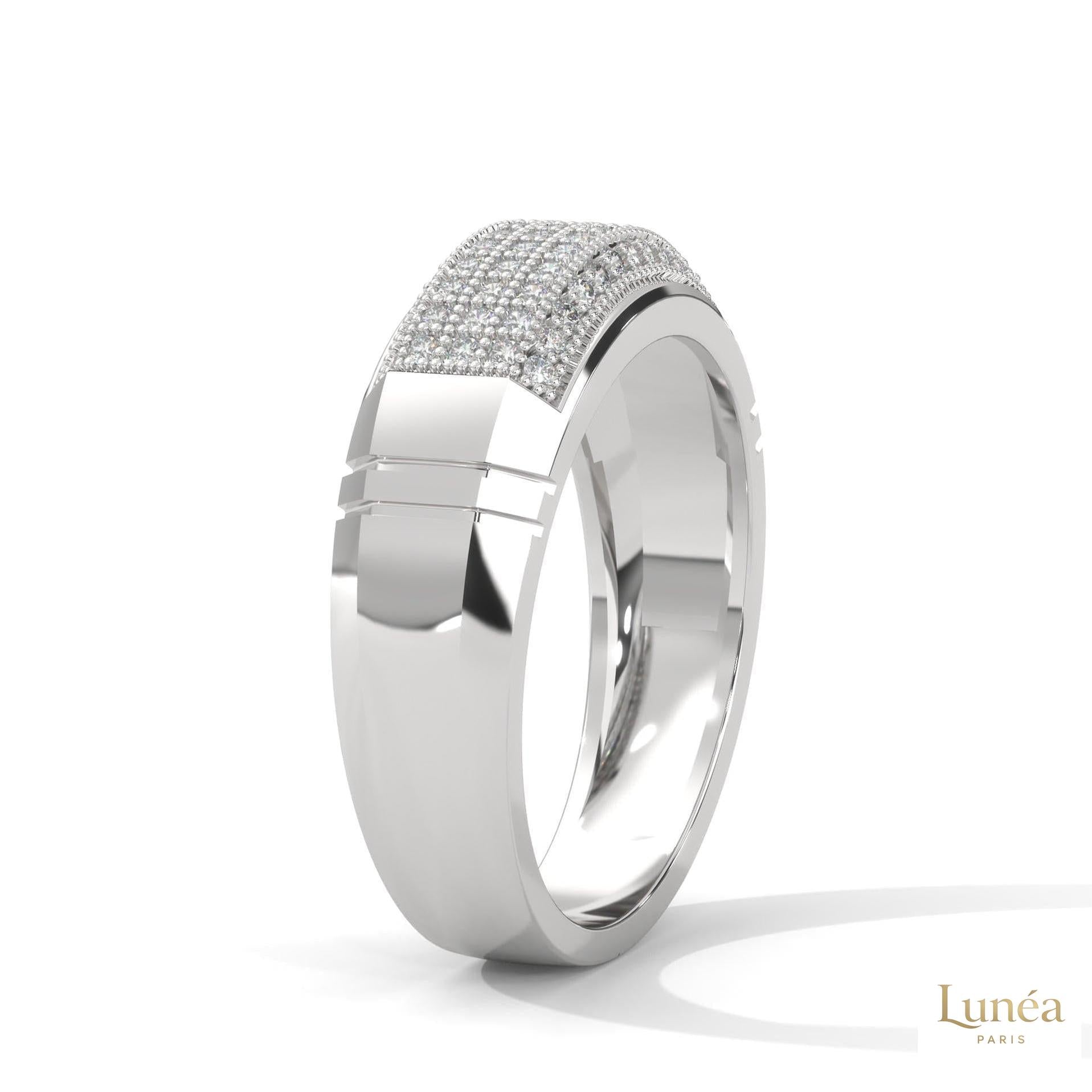 0.70 Ct. Men’s Lab Diamond Ring | Sculpted Pavé Finish