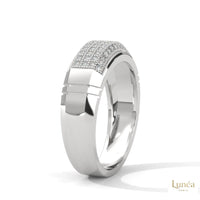 0.70 Ct. Men’s Lab Diamond Ring | Sculpted Pavé Finish