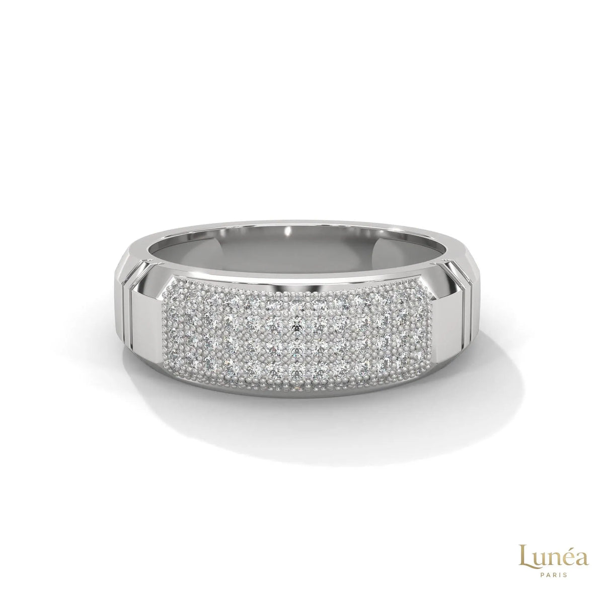 0.70 Ct. Men’s Lab Diamond Ring | Sculpted Pavé Finish