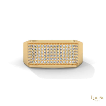 0.70 Ct. Men’s Wide Pavé Lab Diamond Ring | Luxury