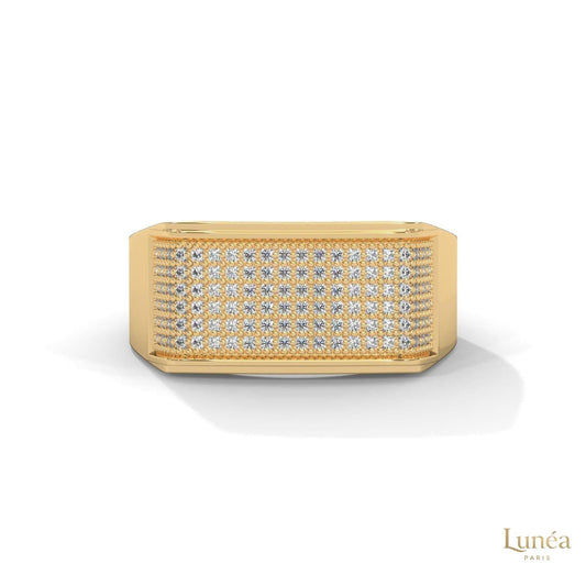 0.70 Ct. Men’s Wide Pavé Lab Diamond Ring | Luxury