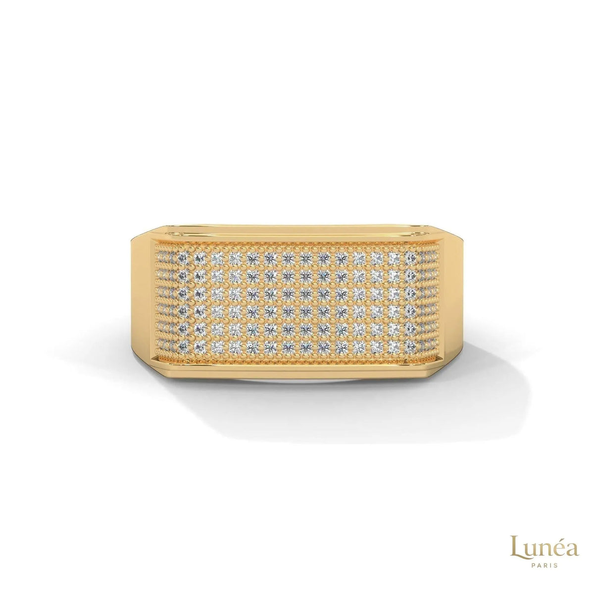 0.70 Ct. Men’s Wide Pavé Lab Diamond Ring | Luxury
