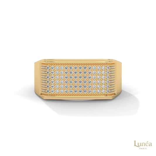 0.70 Ct. Men’s Wide Pavé Lab Diamond Ring | Luxury
