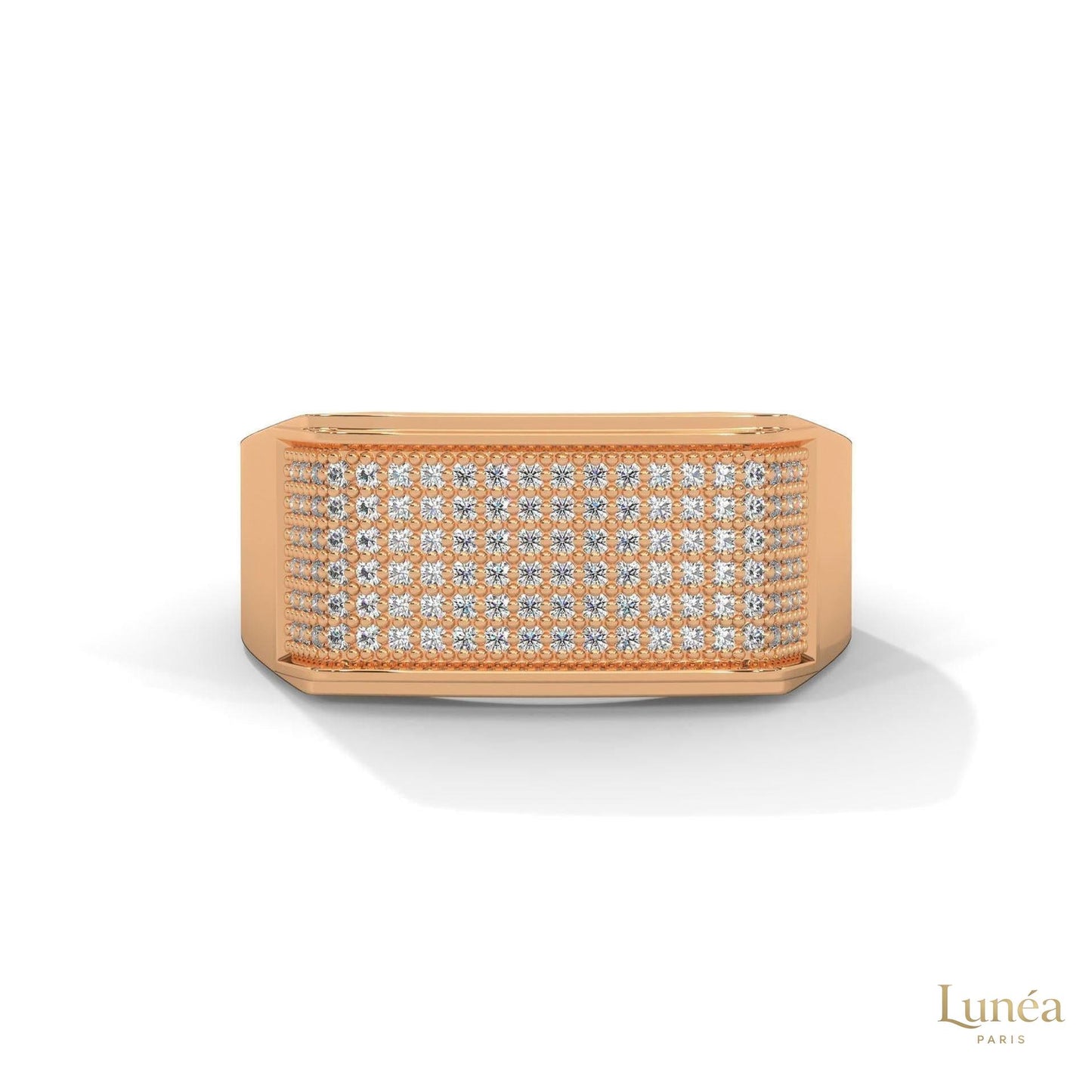 0.70 Ct. Men’s Wide Pavé Lab Diamond Ring | Luxury