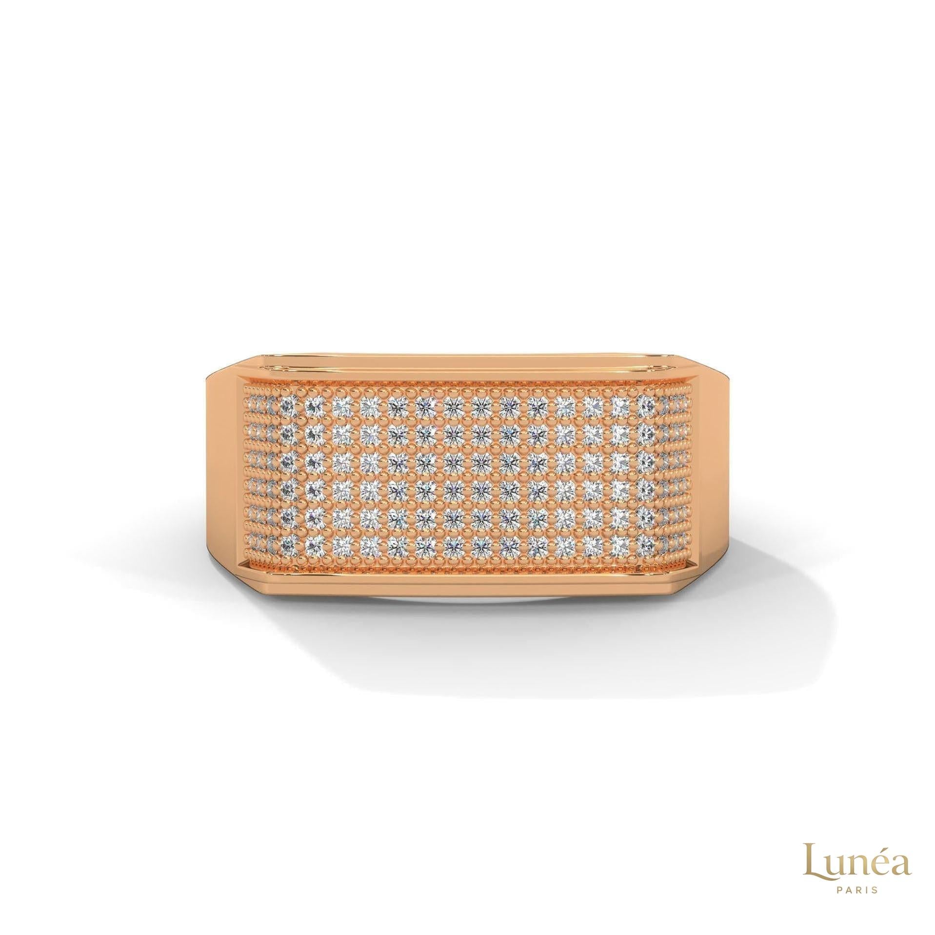 0.70 Ct. Men’s Wide Pavé Lab Diamond Ring | Luxury