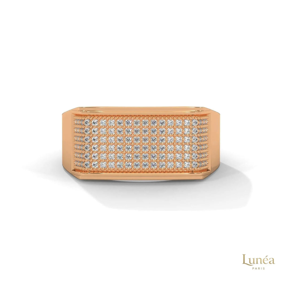 0.70 Ct. Men’s Wide Pavé Lab Diamond Ring | Luxury