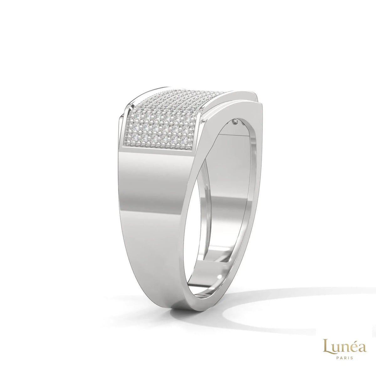 0.70 Ct. Men’s Wide Pavé Lab Diamond Ring | Luxury