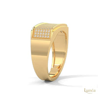 0.70 Ct. Men’s Wide Pavé Lab Diamond Ring | Luxury