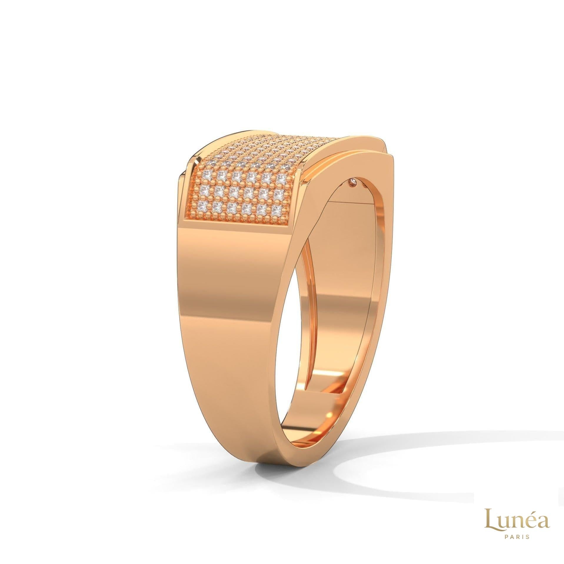 0.70 Ct. Men’s Wide Pavé Lab Diamond Ring | Luxury