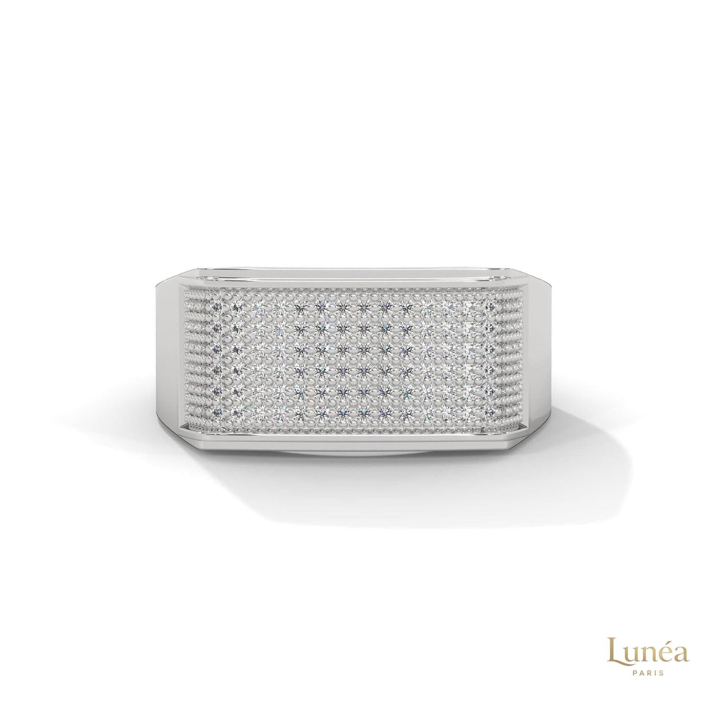 0.70 Ct. Men’s Wide Pavé Lab Diamond Ring | Luxury