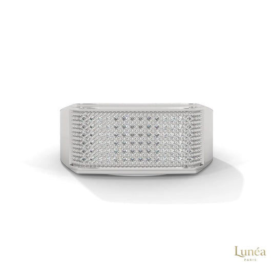 0.70 Ct. Men’s Wide Pavé Lab Diamond Ring | Luxury