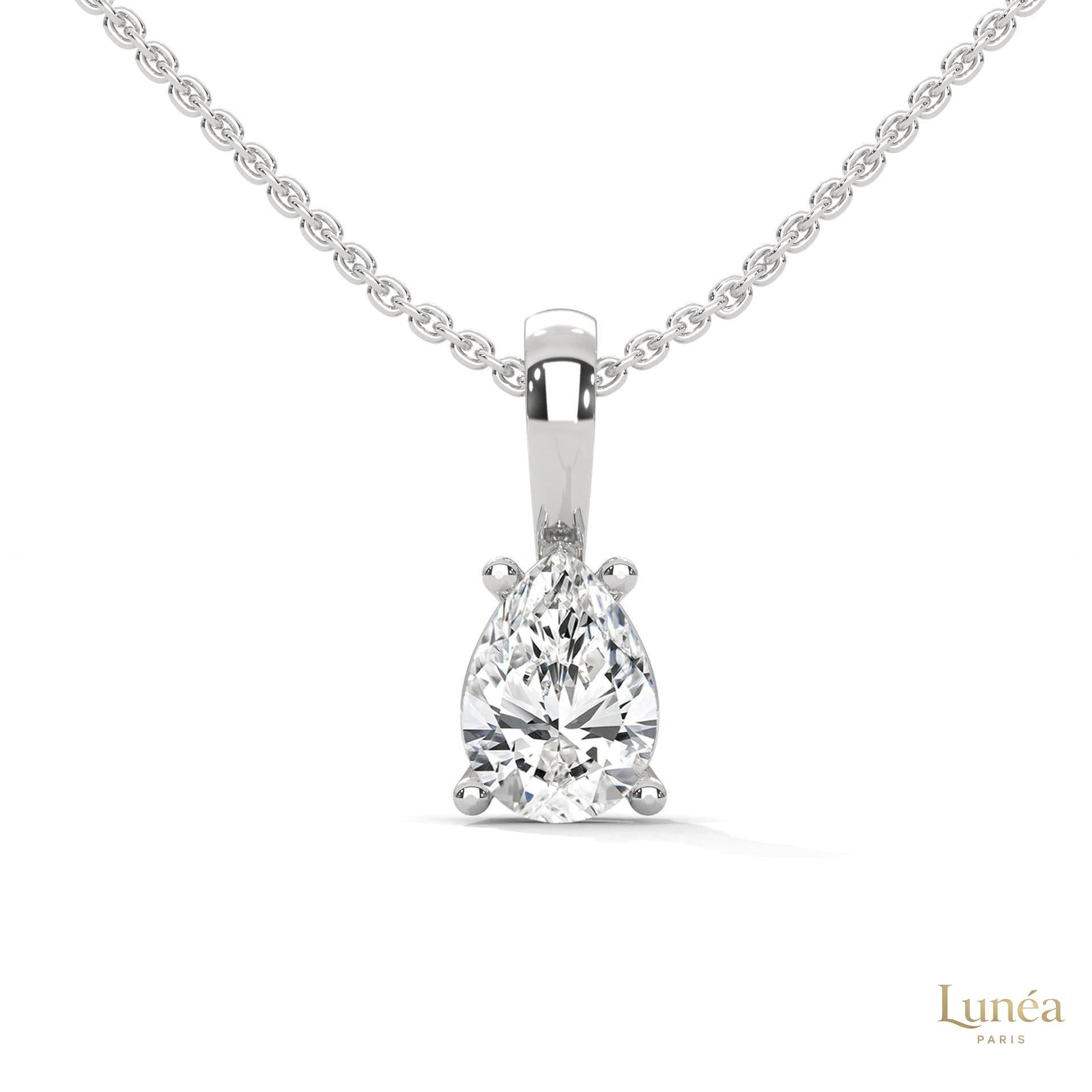 0.75 CT. Pear Lab Diamond Pendant