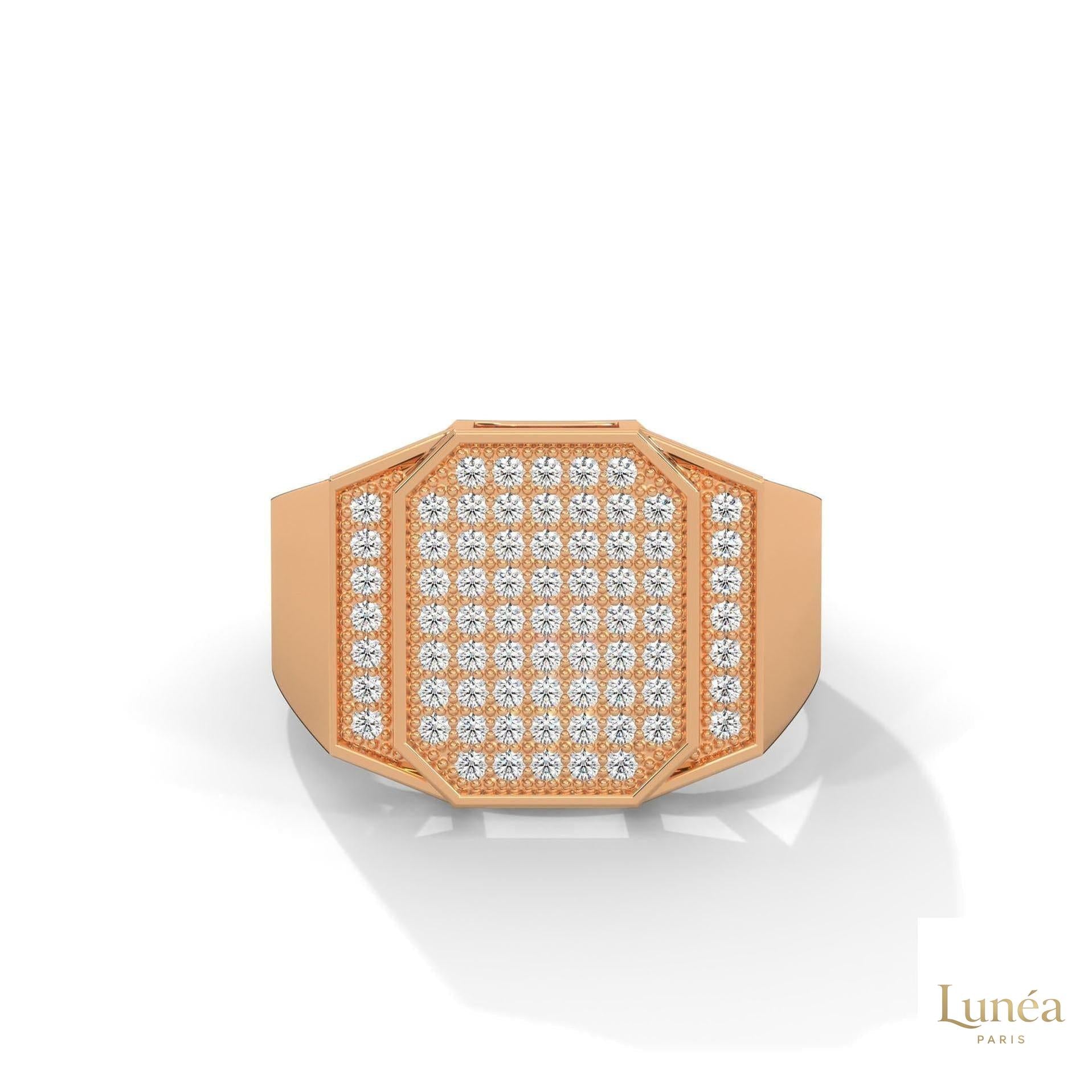 0.75 Ct. Lab Diamond Octagon Men's Ring