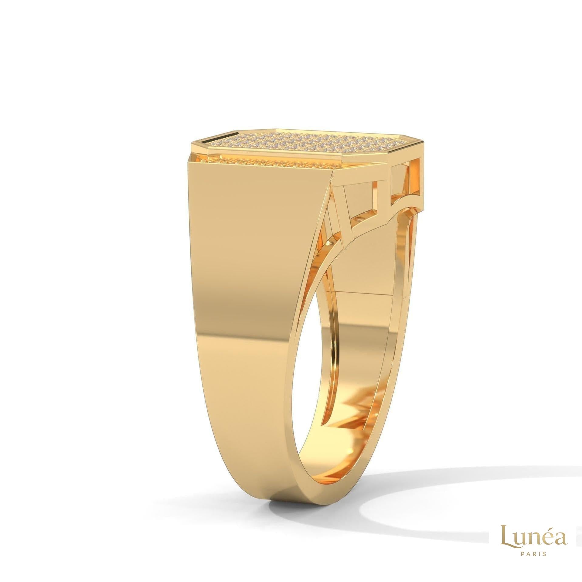 0.75 Ct. Lab Diamond Octagon Men's Ring