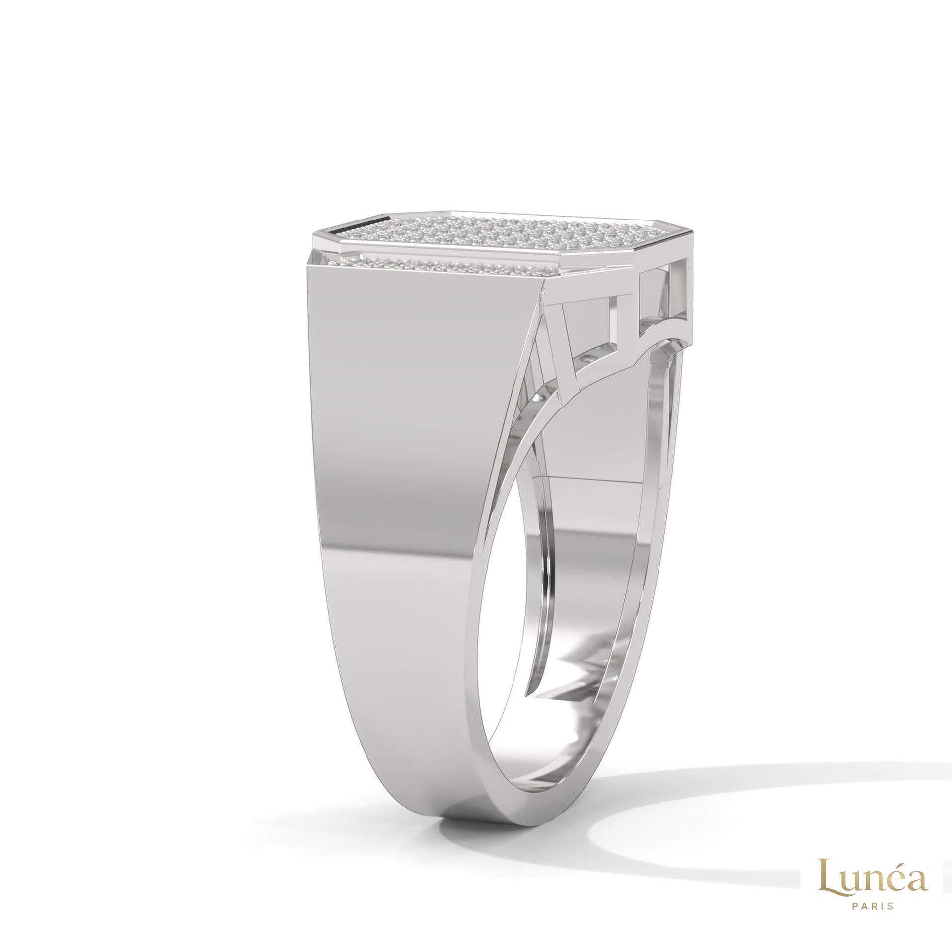0.75 Ct. Lab Diamond Octagon Men's Ring