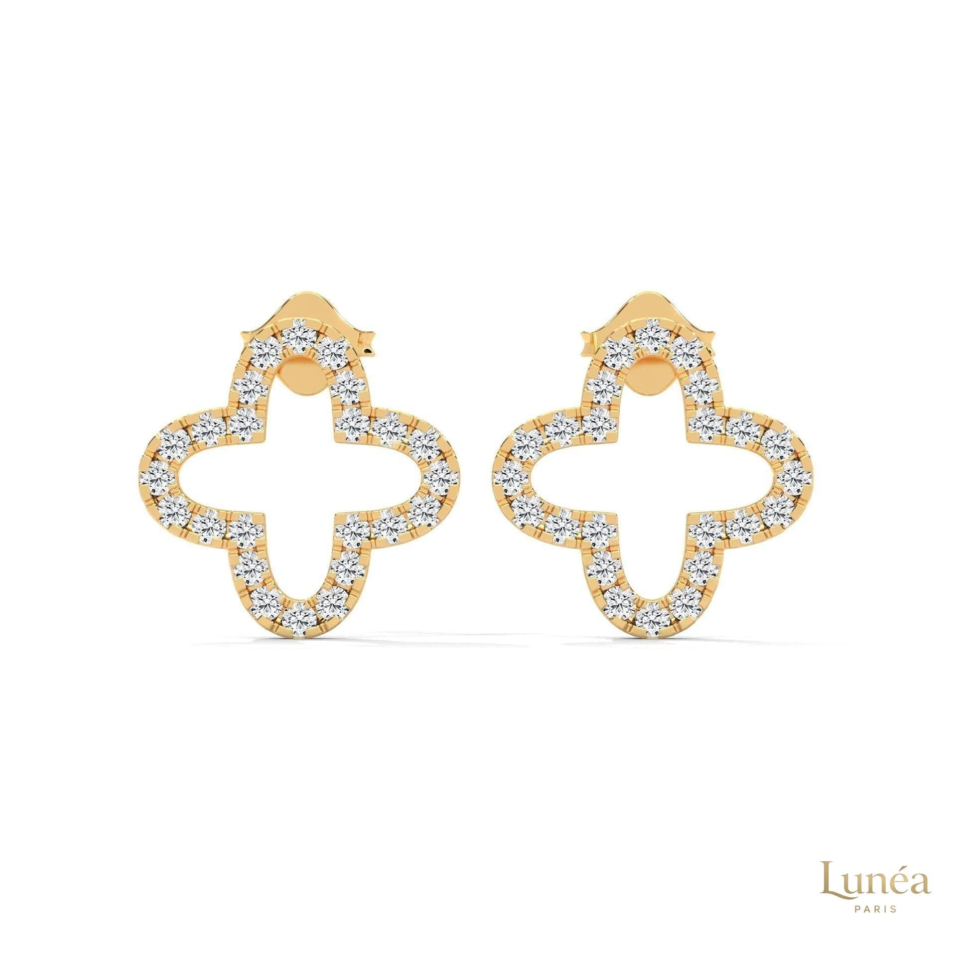 0.80 CT. Cross-Shaped Diamond Earrings