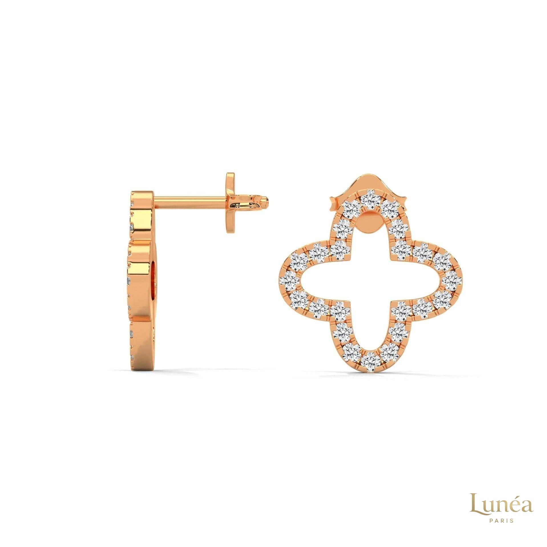 0.80 CT. Cross-Shaped Diamond Earrings