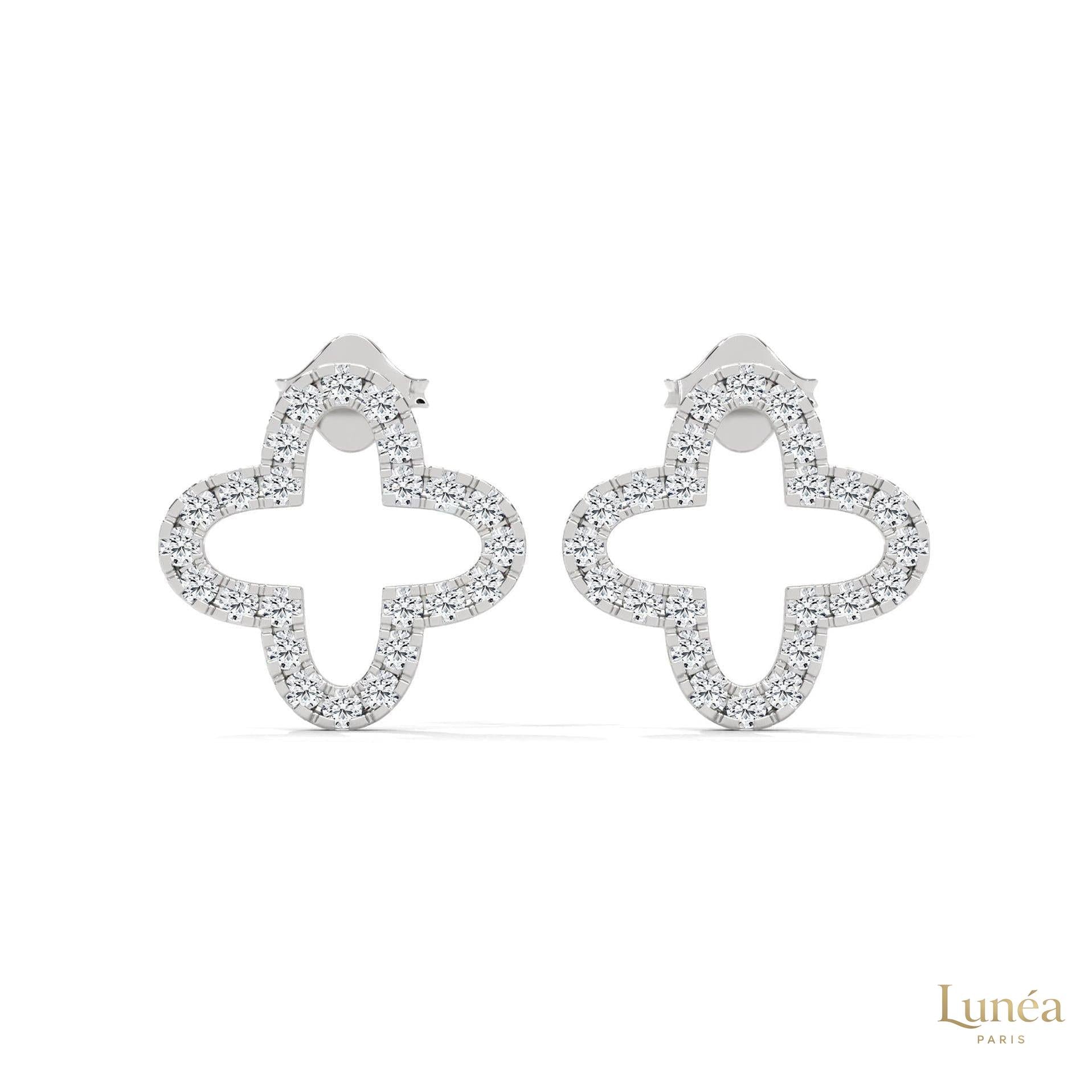 0.80 CT. Cross-Shaped Diamond Earrings