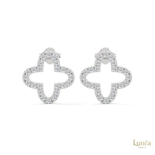 0.80 CT. Cross-Shaped Diamond Earrings