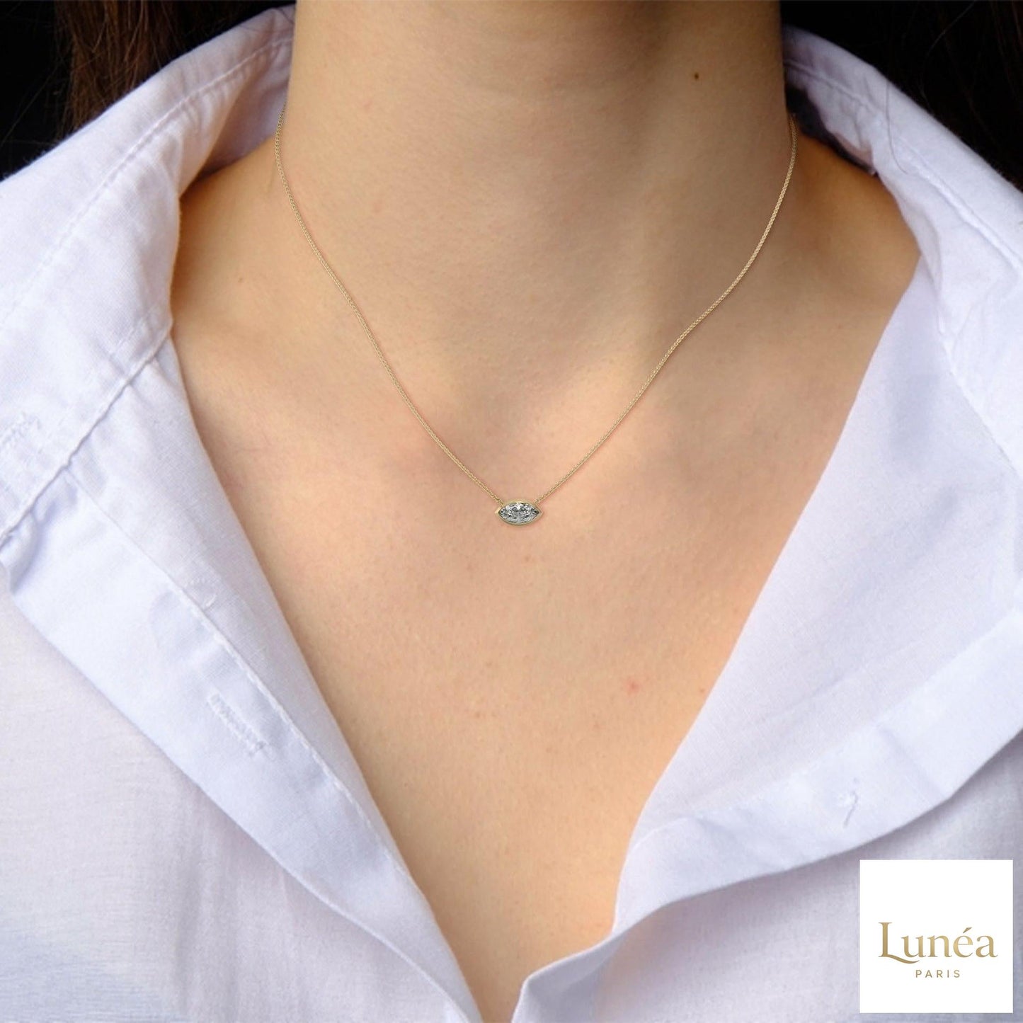 0.85 CT. Marquise Lab Diamond Pendant