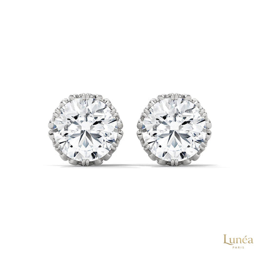0.90 CT. Floral Lab Diamond Studs