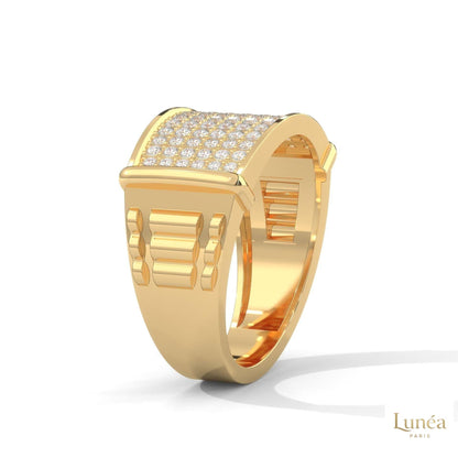 0.90 Ct. Curved Pavé Lab Diamond Men’s Ring