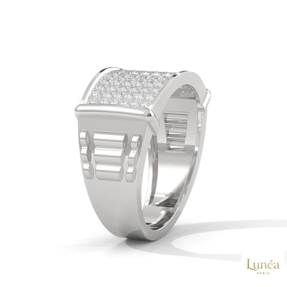 0.90 Ct. Curved Pavé Lab Diamond Men’s Ring