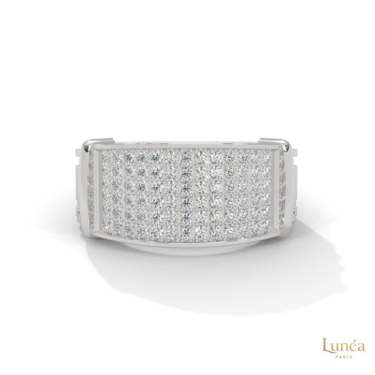 0.90 Ct. Curved Pavé Lab Diamond Men’s Ring