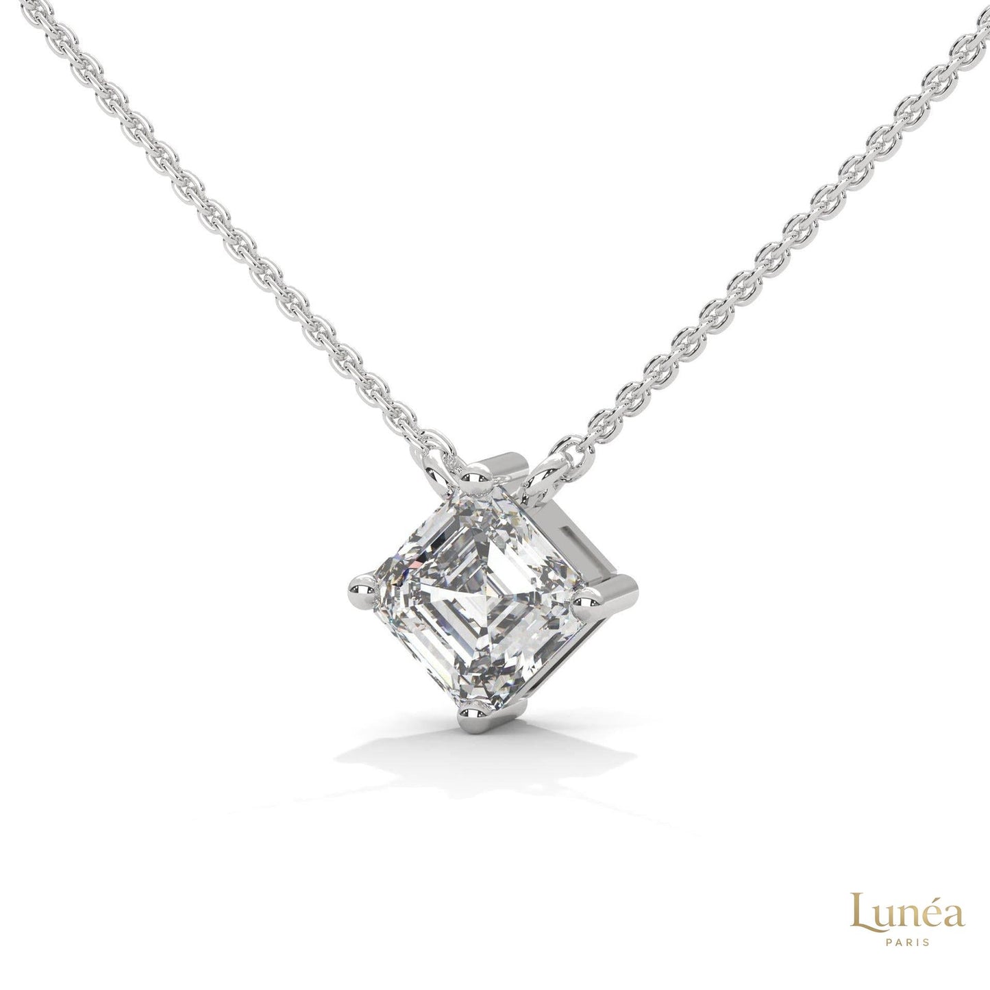 1 CT. Asscher-Cut Diamond Solitaire Pendant