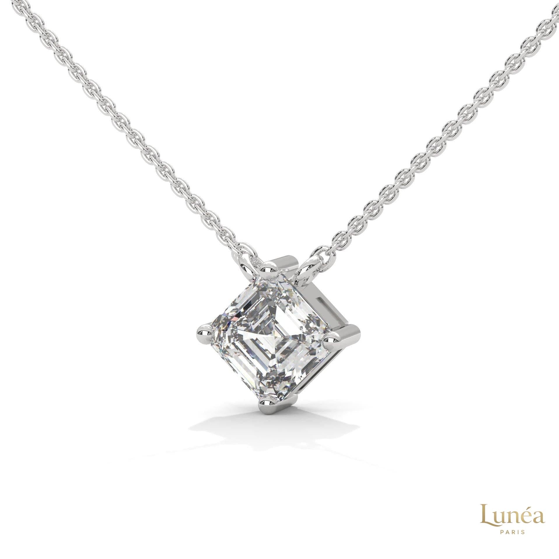 1 CT. Asscher-Cut Diamond Solitaire Pendant
