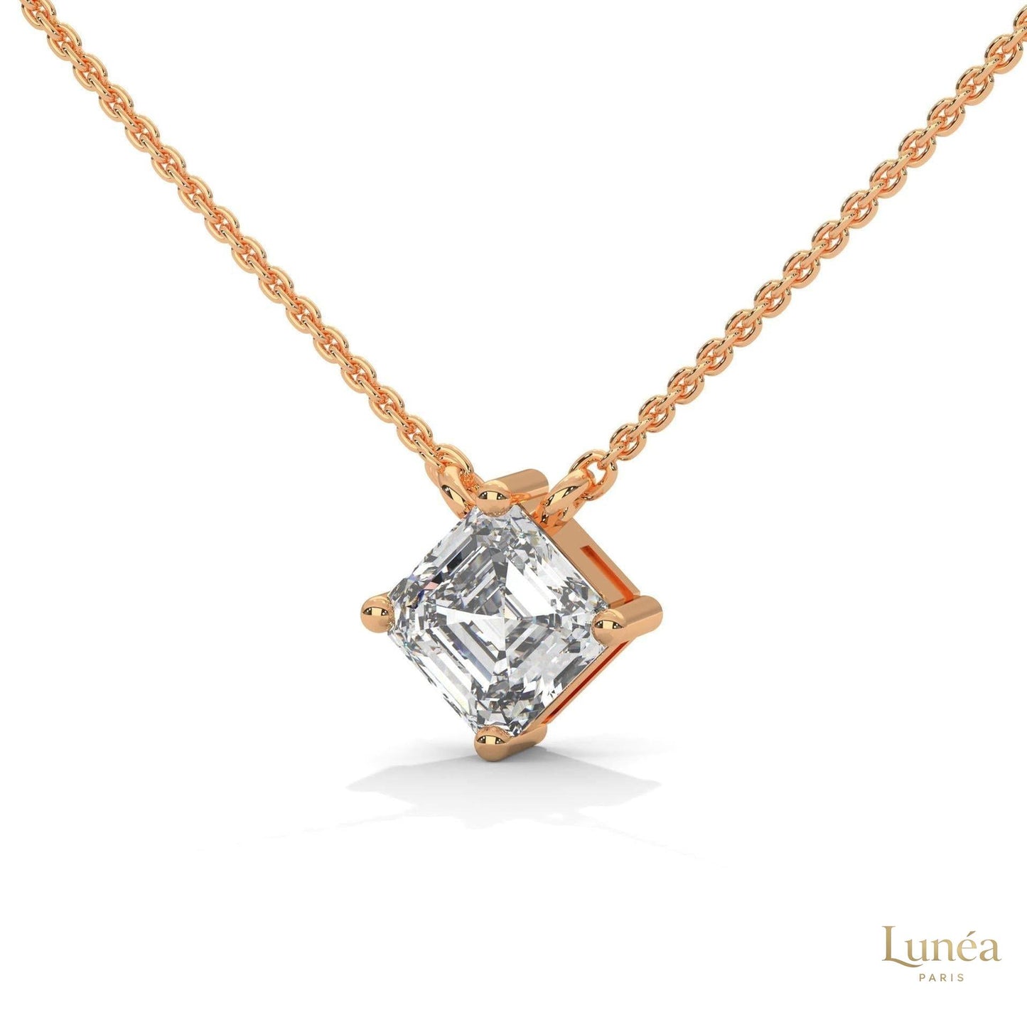 1 CT. Asscher-Cut Diamond Solitaire Pendant