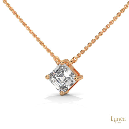 1 CT. Asscher-Cut Diamond Solitaire Pendant