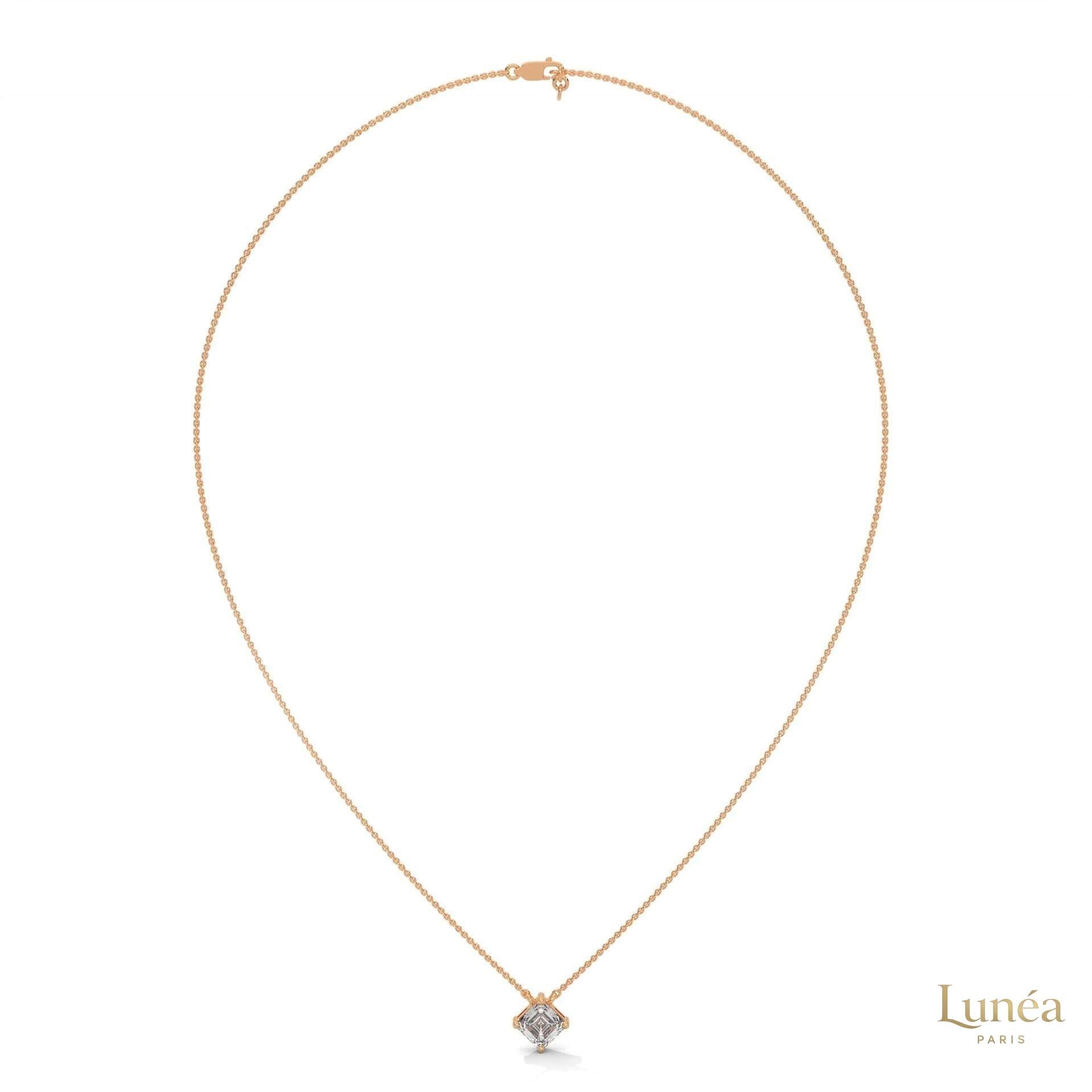 1 CT. Asscher-Cut Diamond Solitaire Pendant