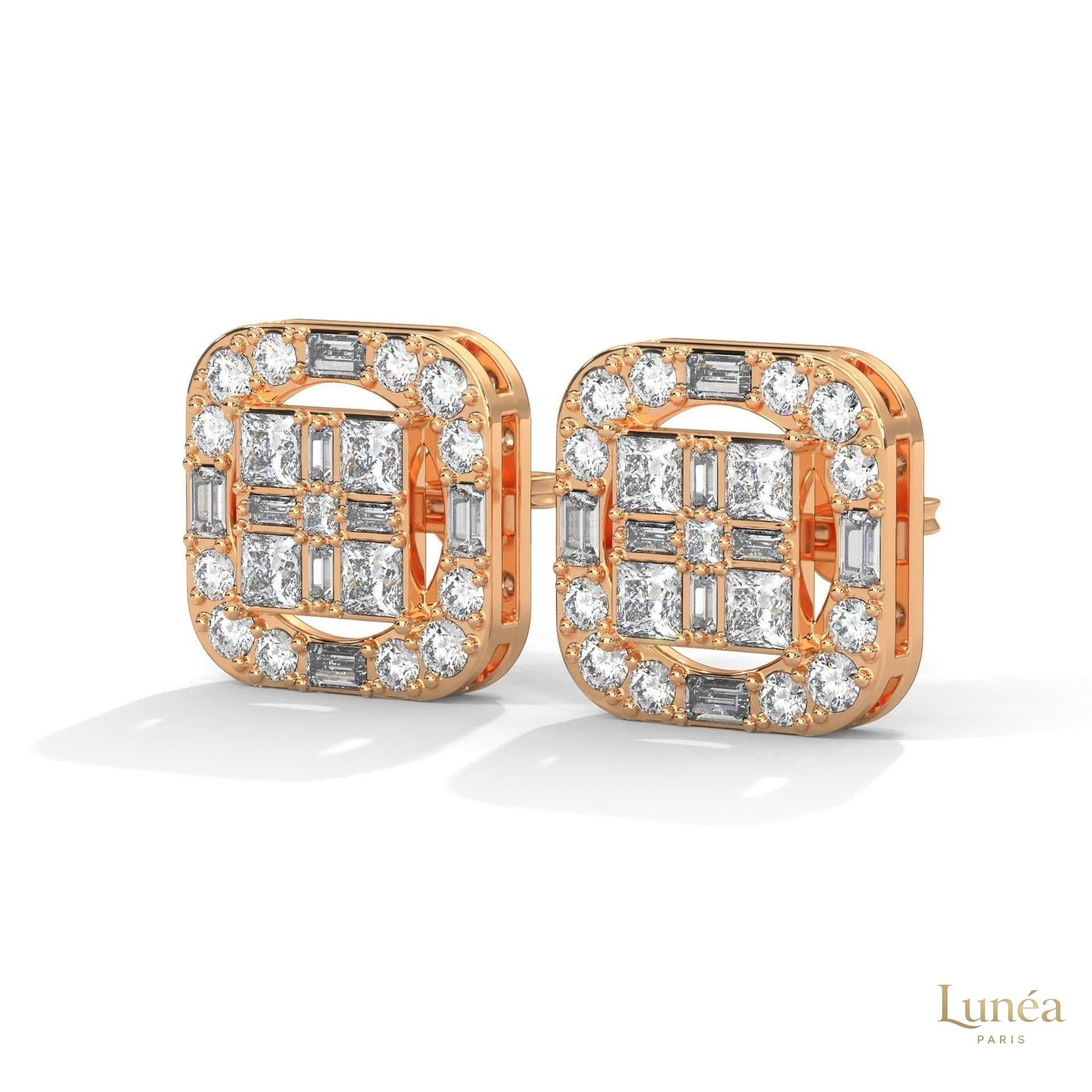 1 CT. Baguette Diamond Stud Earrings