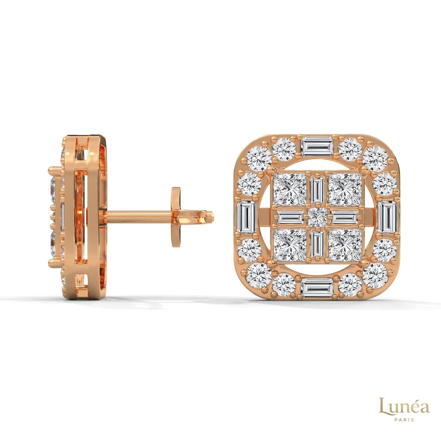 1 CT. Baguette Diamond Stud Earrings