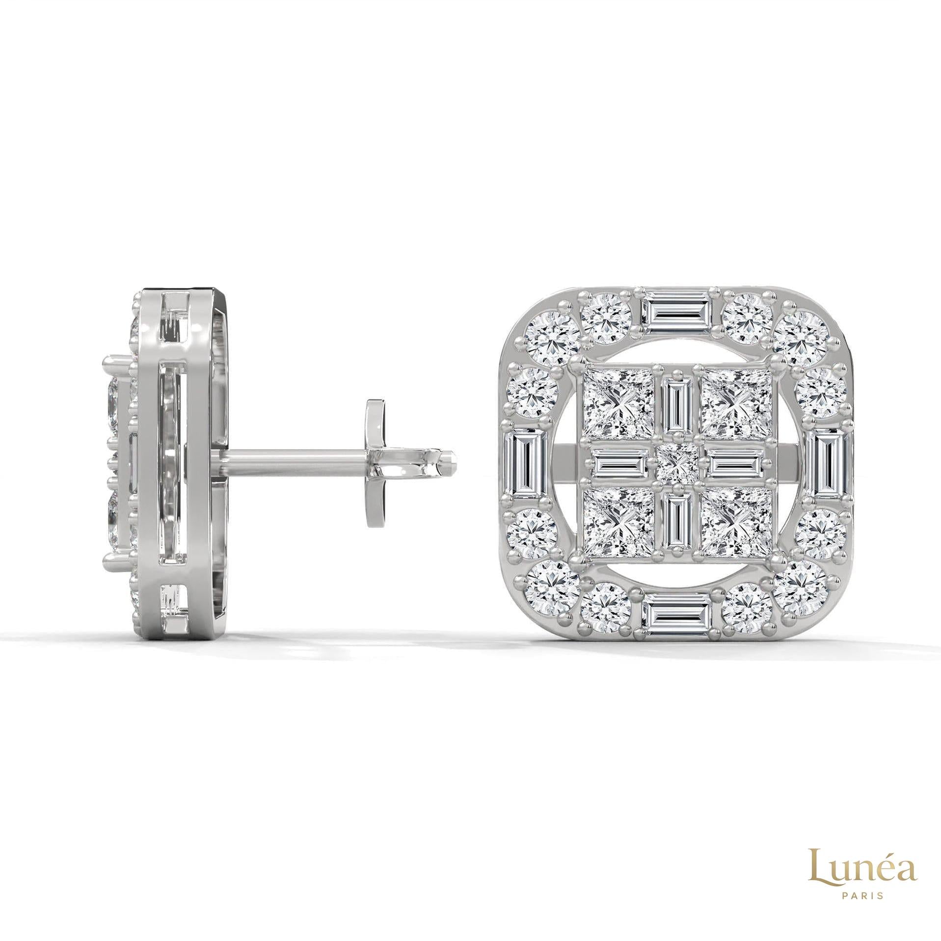 1 CT. Baguette Diamond Stud Earrings