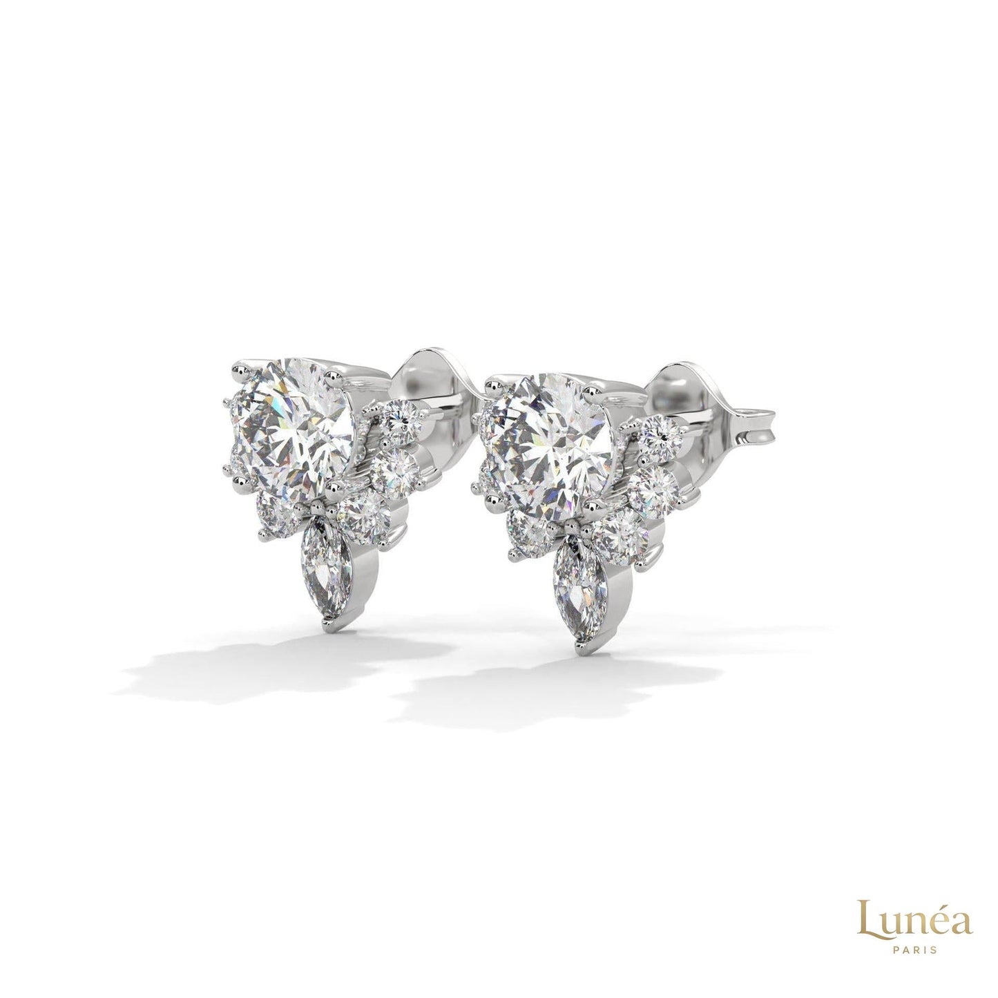 1 CT. Round & Marquise Diamond Studs